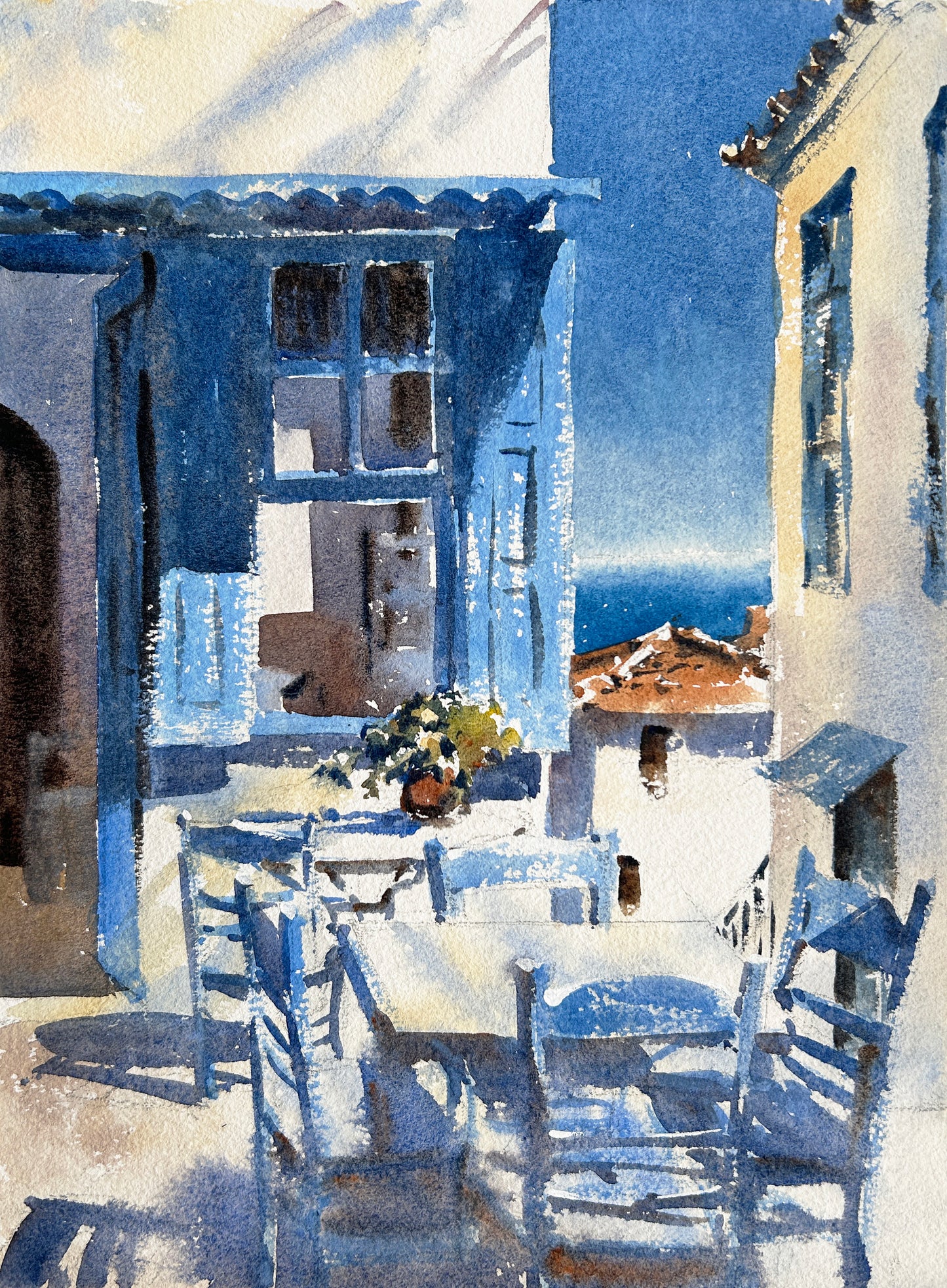Aegean Sun No. 11 - Original watercolor painting