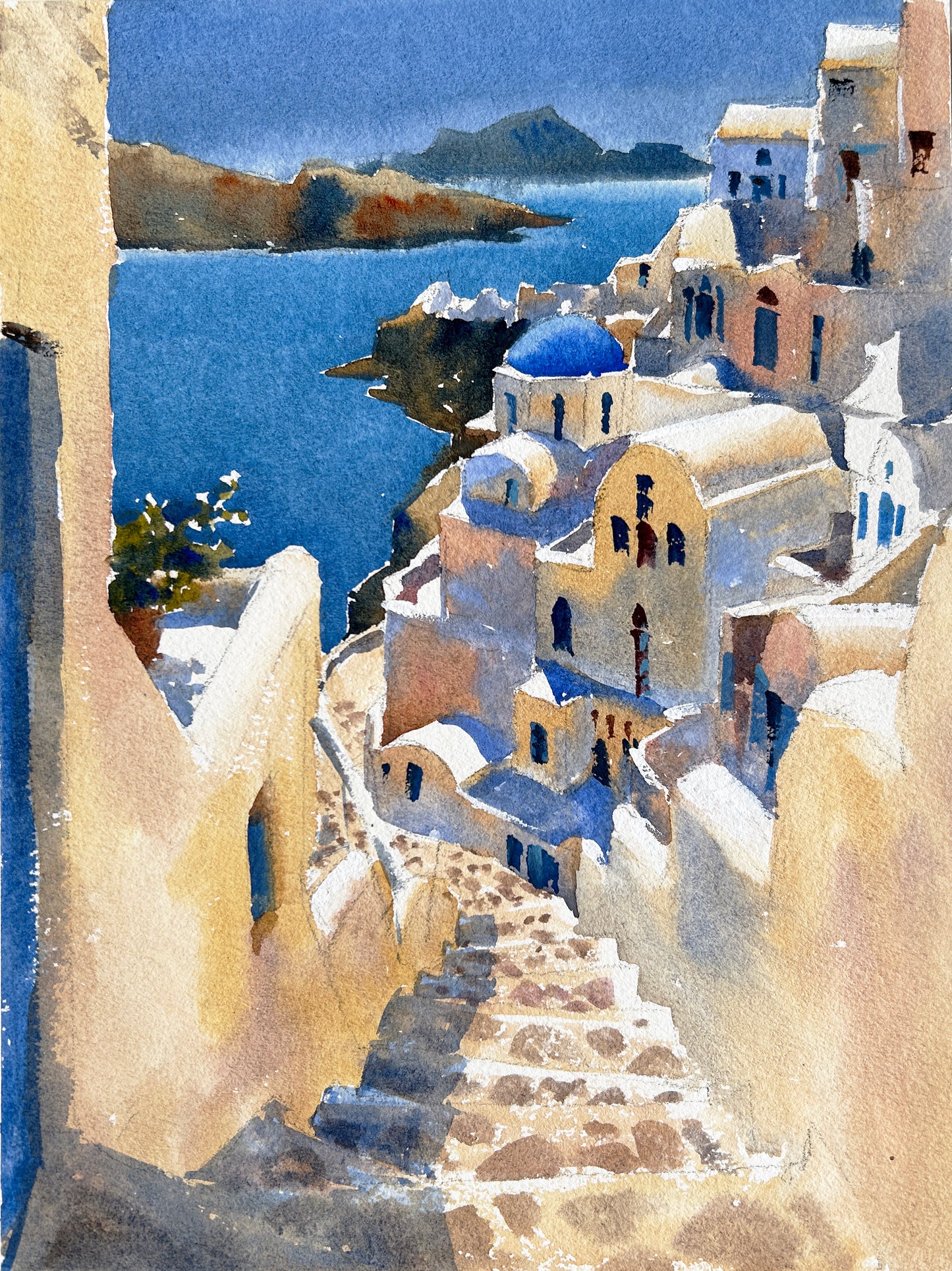Aegean Sun No. 13 - Original watercolor painting