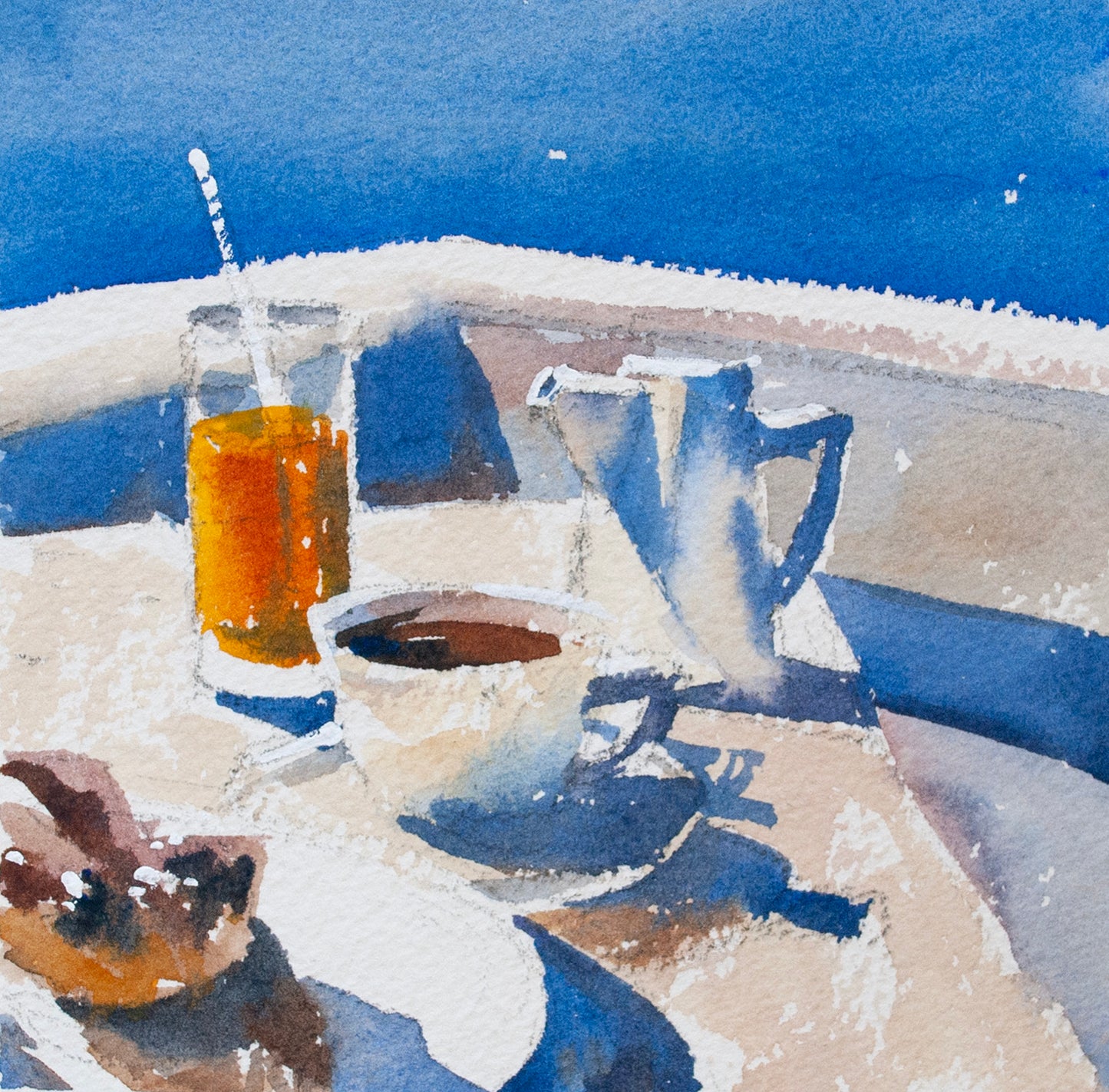 Aegean Sun No. 4 - Original watercolor painting