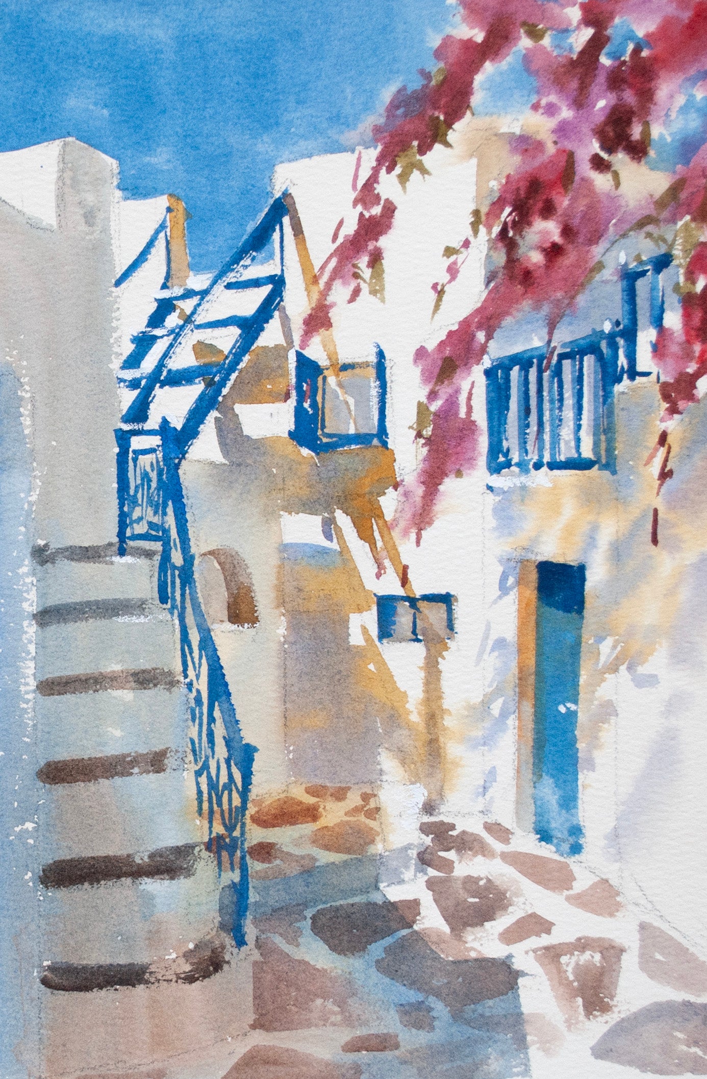 Aegean Sun No. 7 - Original watercolor painting