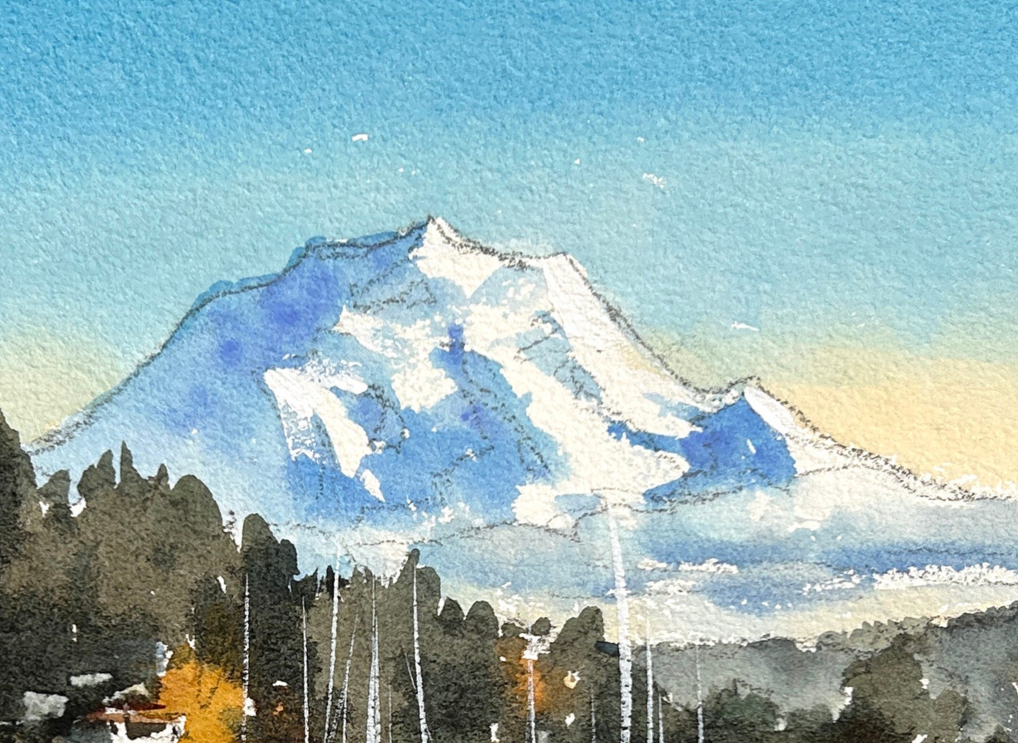 Clear Morning in Gig Harbor - Original watercolor painting