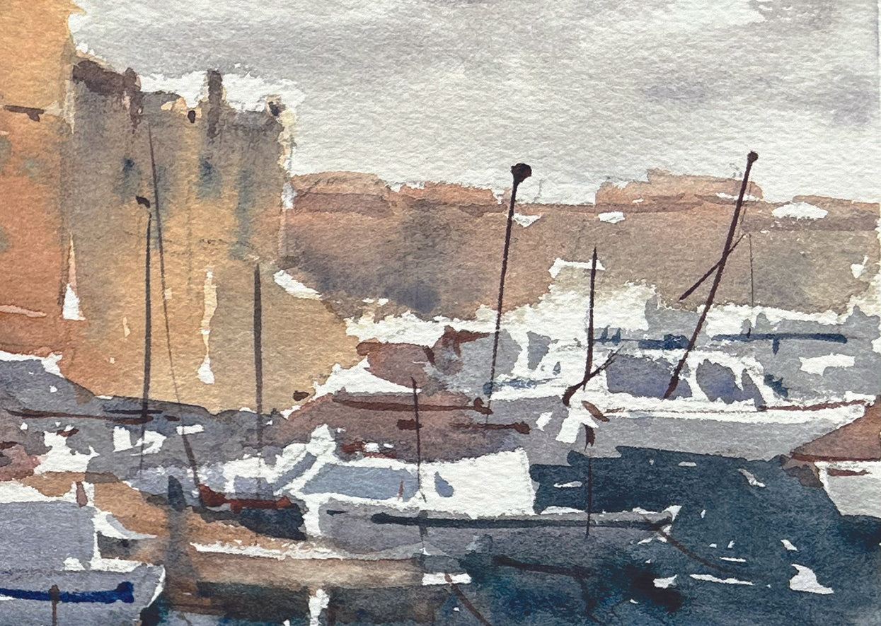 Cloudy day at St. Tropez Harbor - Limited edition art print