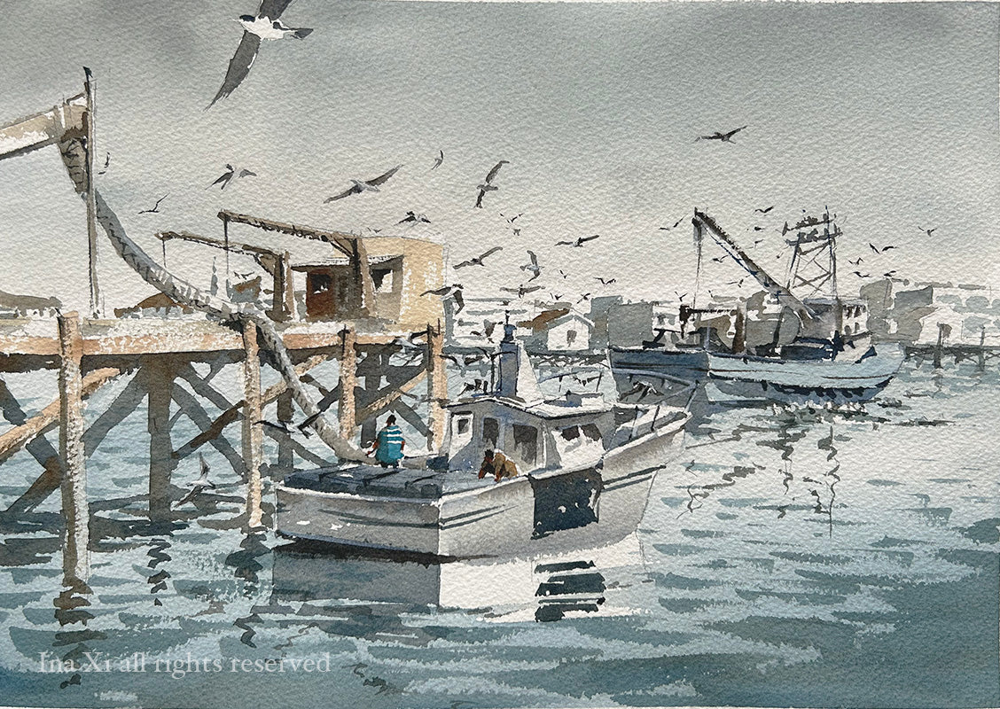 Crab boat docking at Wesport Marina - Limited edition print