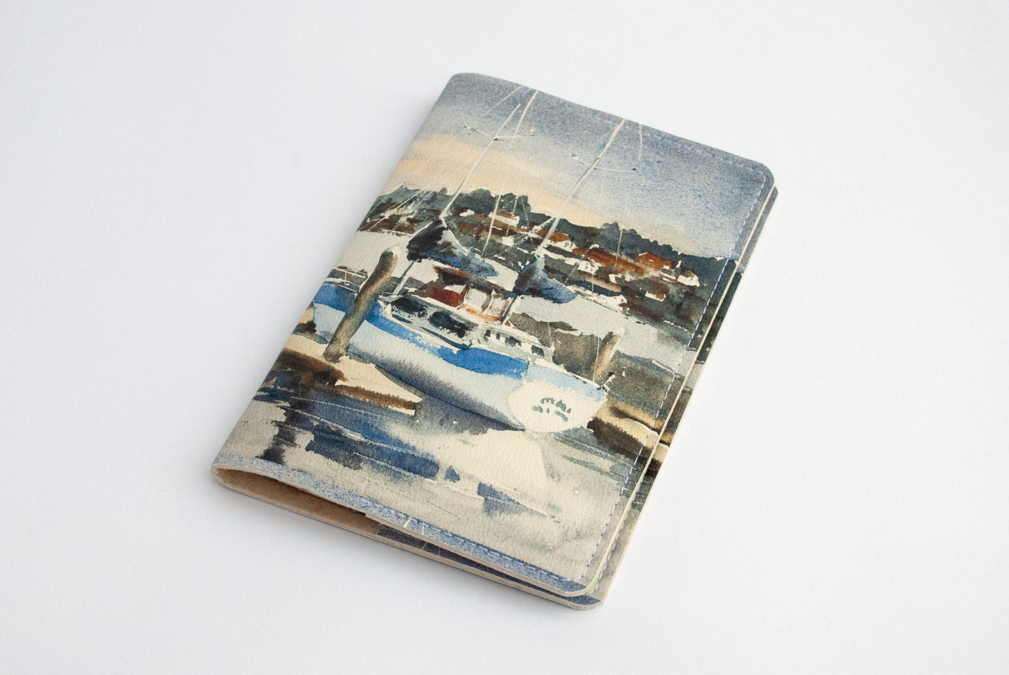 “Kingston overlooking Mt. Rainier” leather cover journal, A5 size, refillable