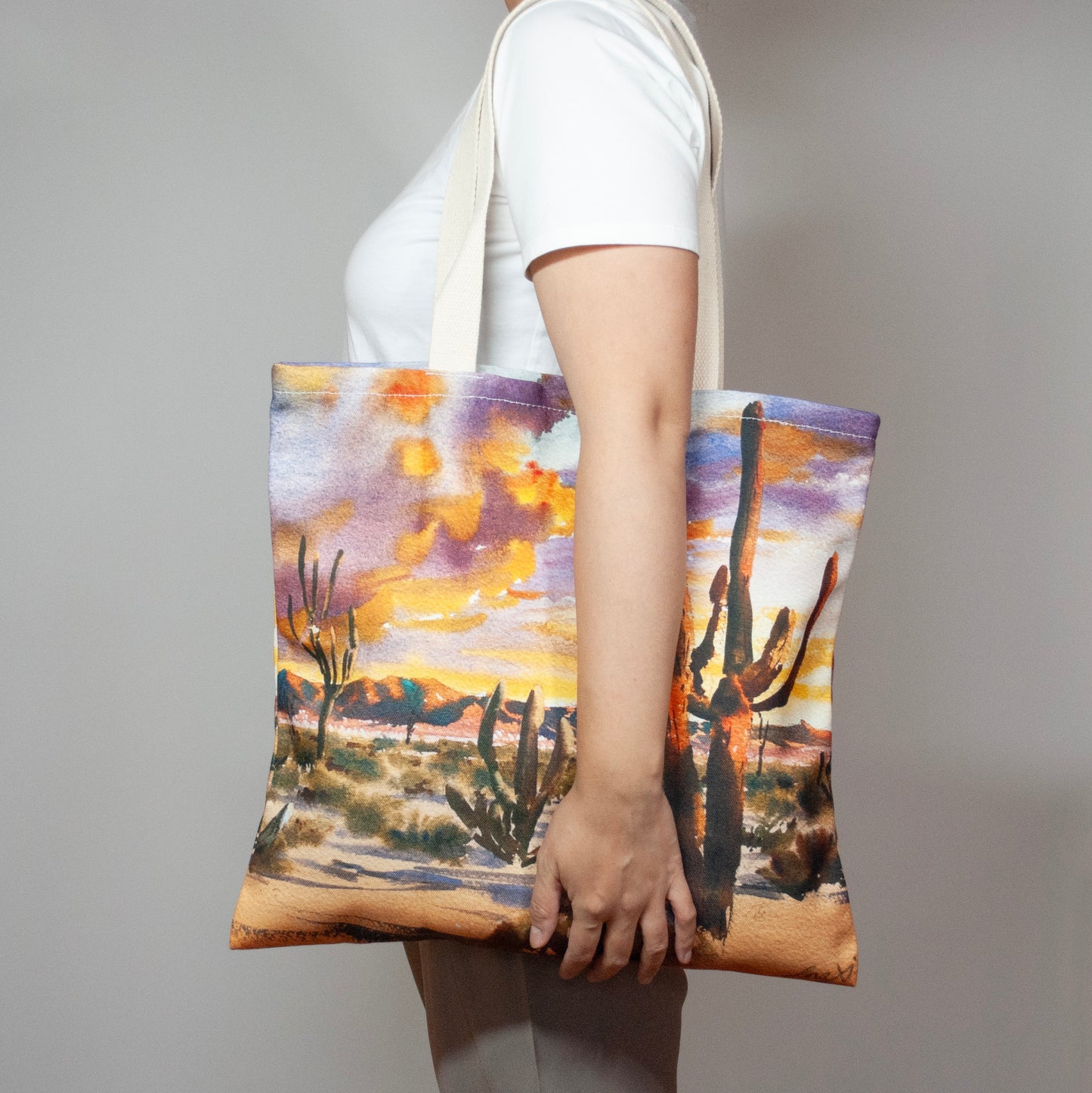 "Tuscan Sunset" Large canvas tote
