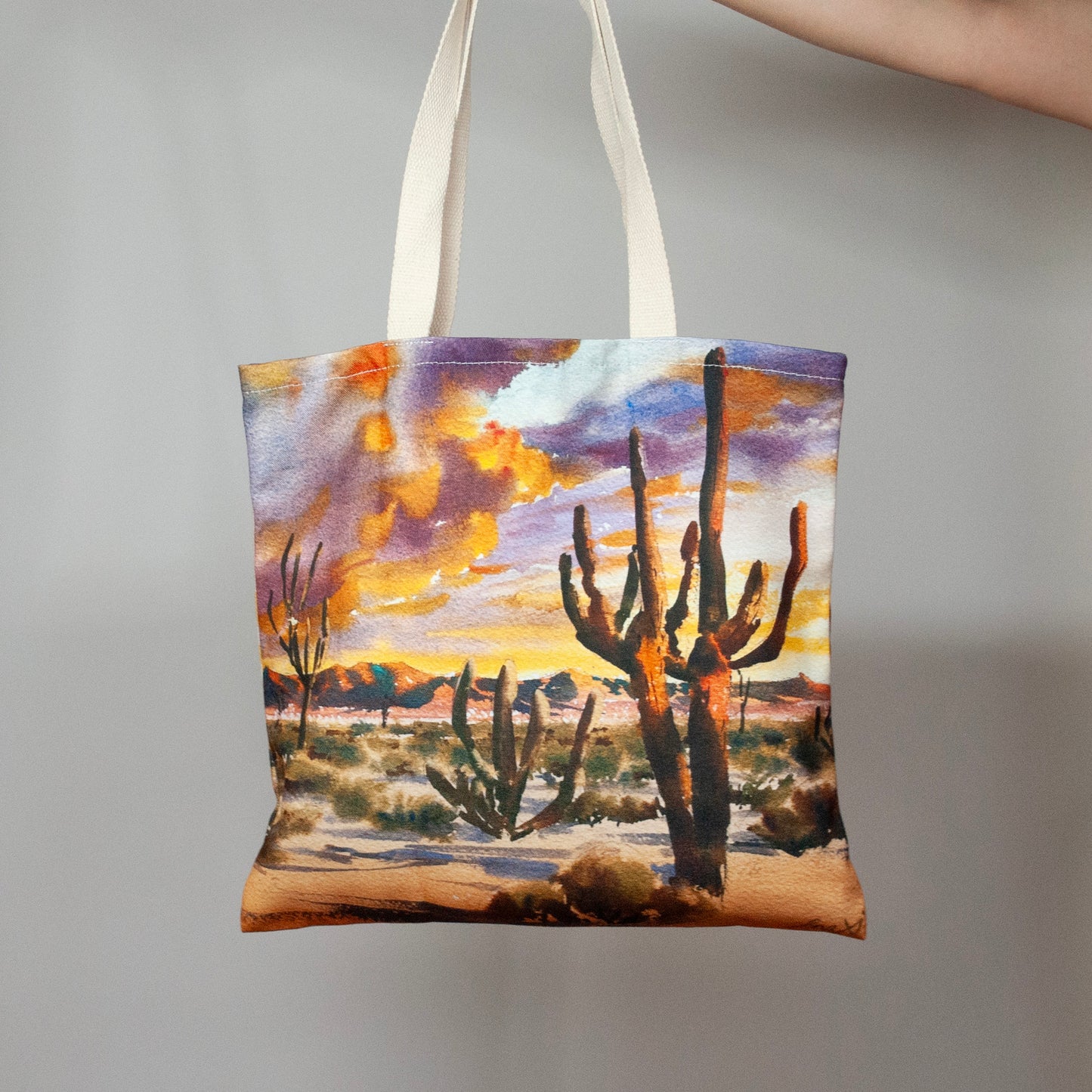 "Tuscan Sunset" Large canvas tote
