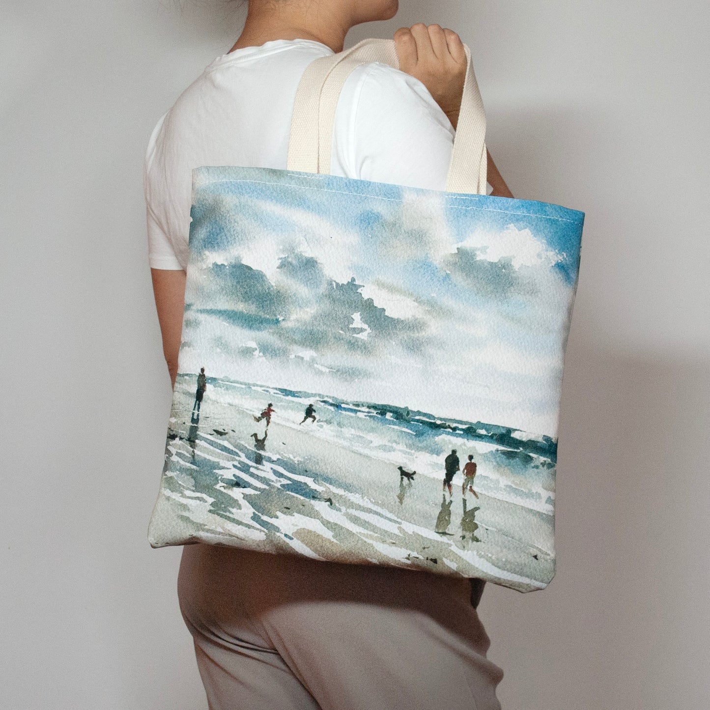 "Ocean Shores" Large canvas tote