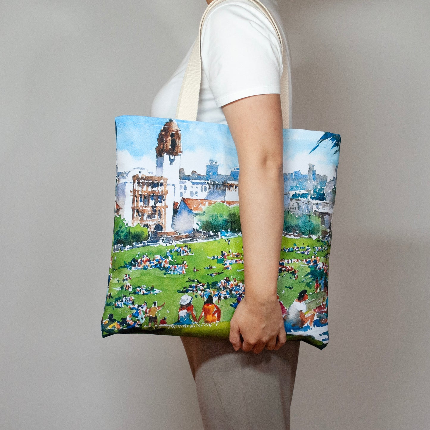 "Dolores Park" Large canvas tote