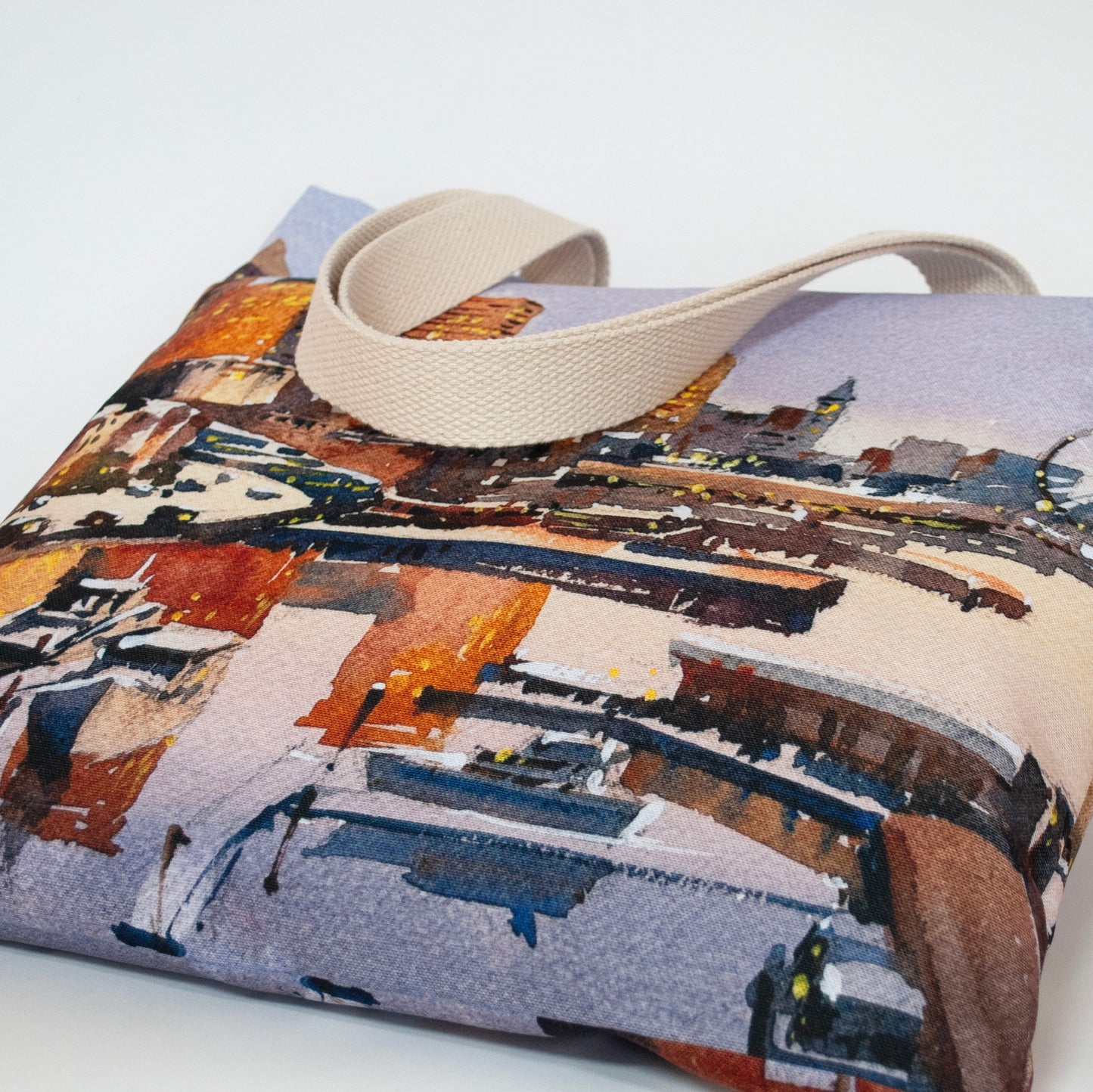 "Sunset over Seattle" Large canvas tote