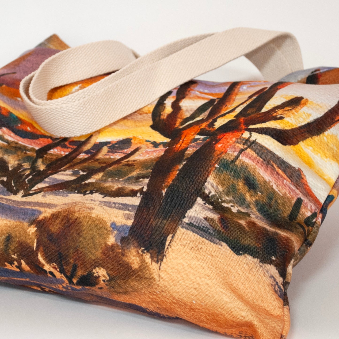 "Tuscan Sunset" Large canvas tote