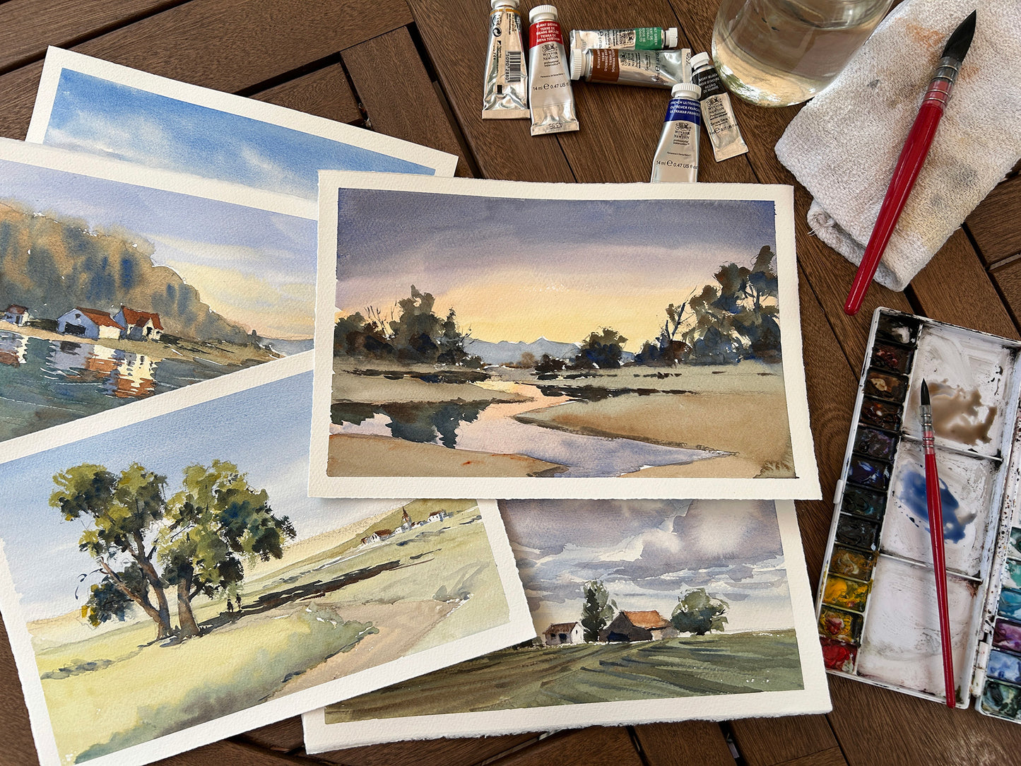 8/27 - "Green fields" Beginner watercolor painting workshop in Port Orchard