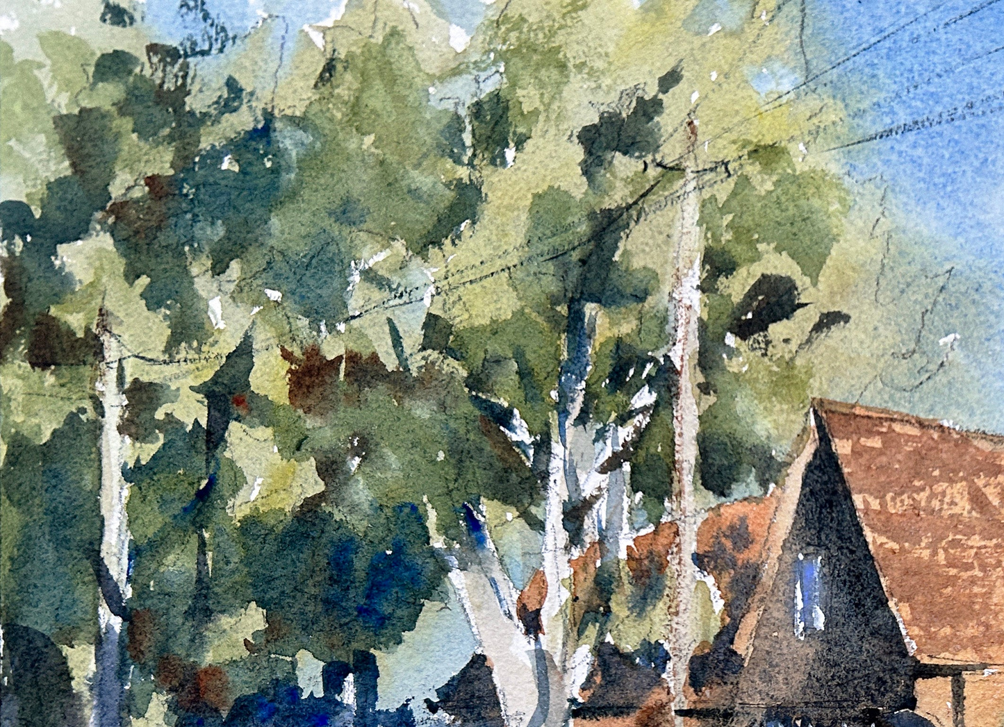 Near Kobo Shop, Capitol Hill - Original watercolor painting