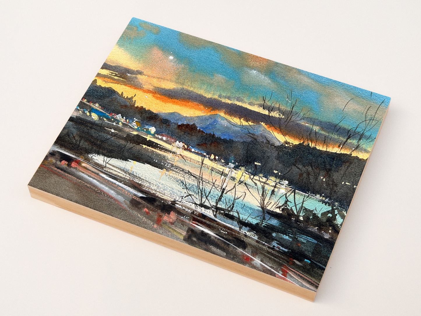 "Driving through Gorst without Traffic" woodblock wall art