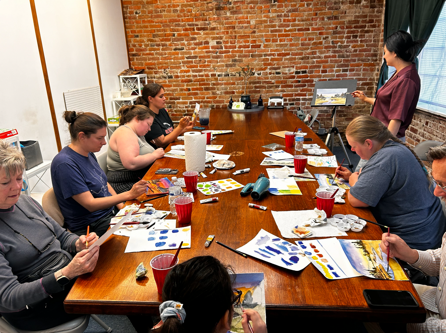 4/15 - "Rising clouds" watercolor class at Local Whimsy, Gig Harbor