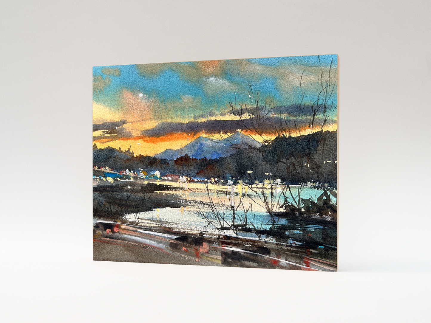"Driving through Gorst without Traffic" woodblock wall art