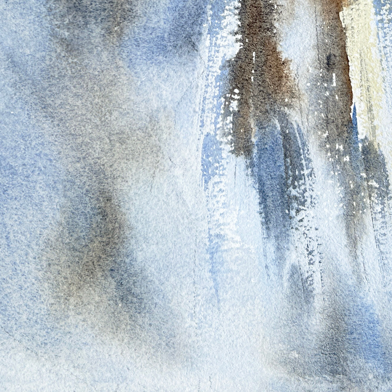 Christmas eve at Snoqualmie Falls - Original watercolor painting