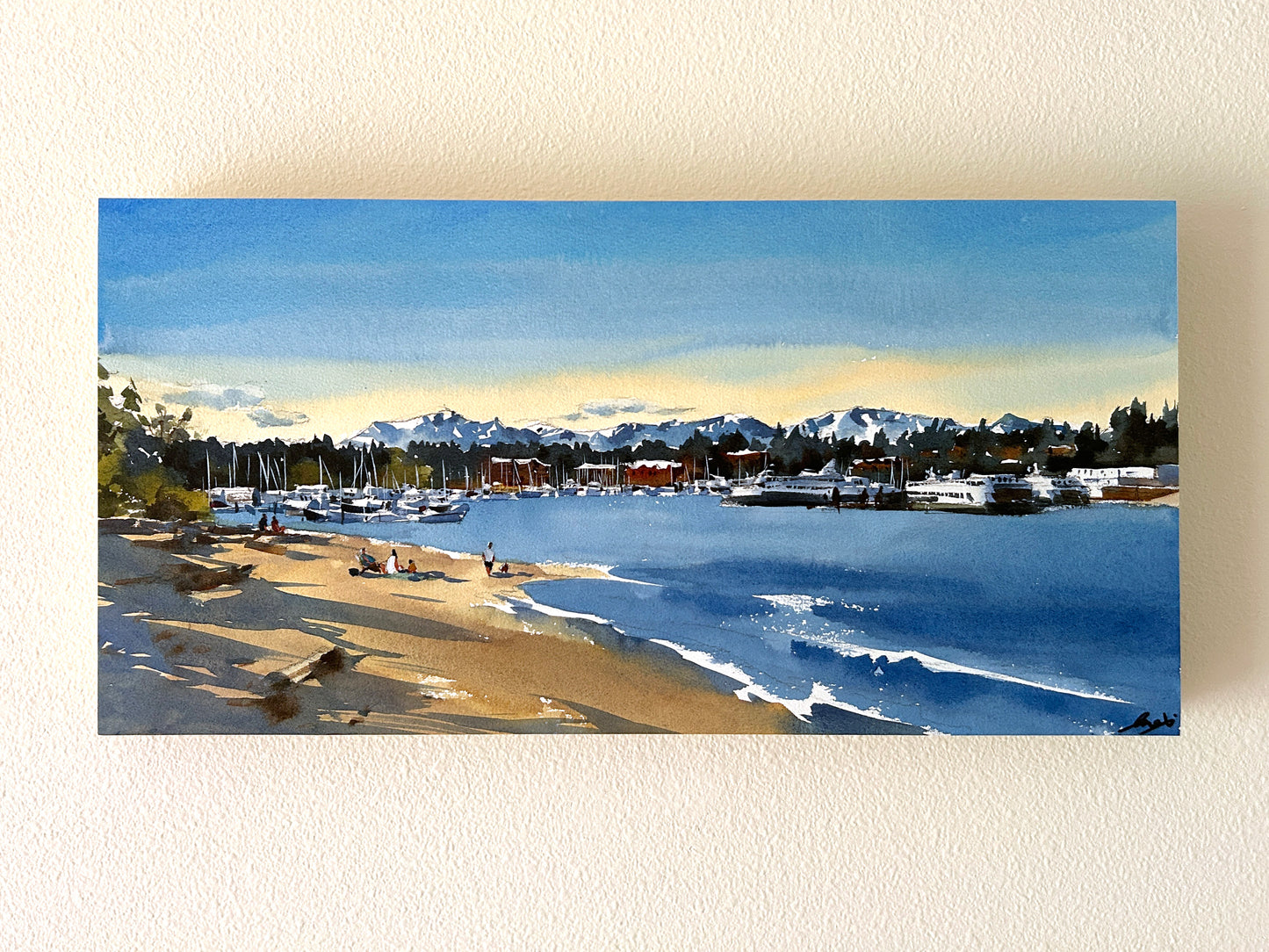 Eagle Harbor Panorama - Original watercolor painting