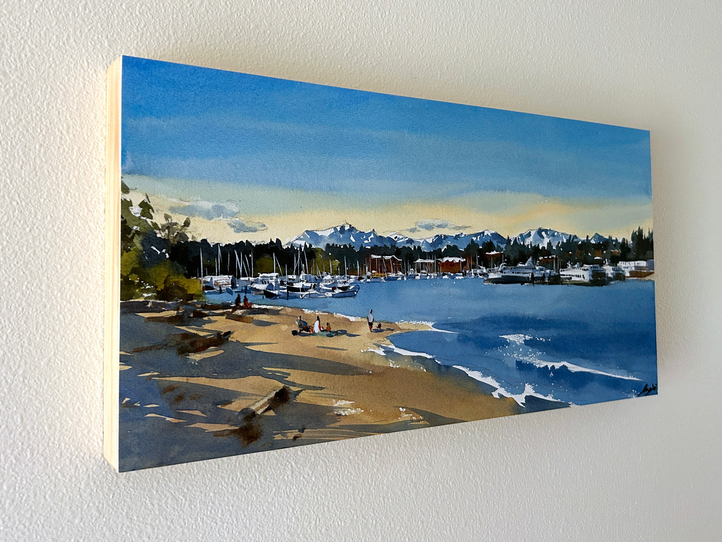 Eagle Harbor Panorama - Original watercolor painting