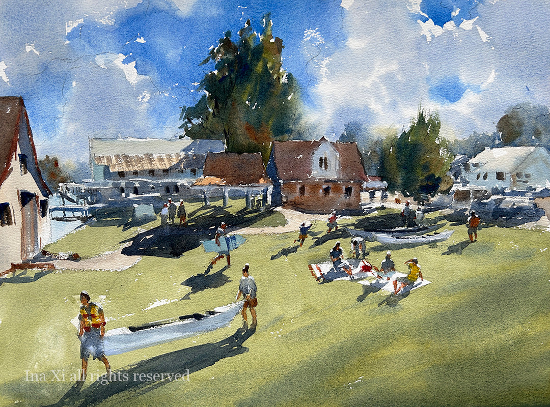 Summer days at Skansie Brothers Park - Original watercolor painting