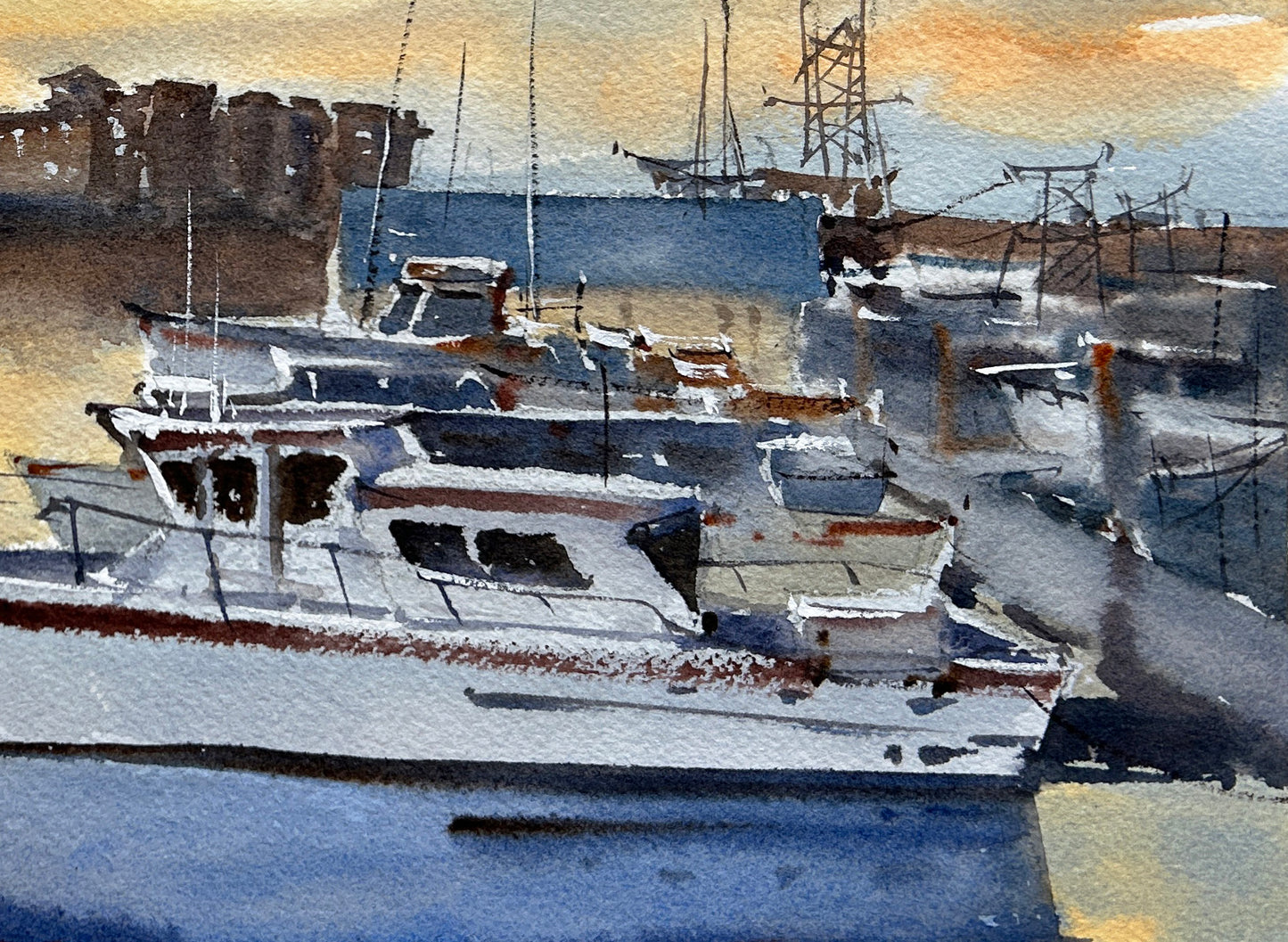 Westport marina after the sunset - Limited edition print