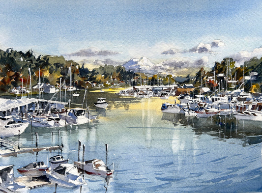 Gig Harbor Panorama with Mt. Rainier in the distance