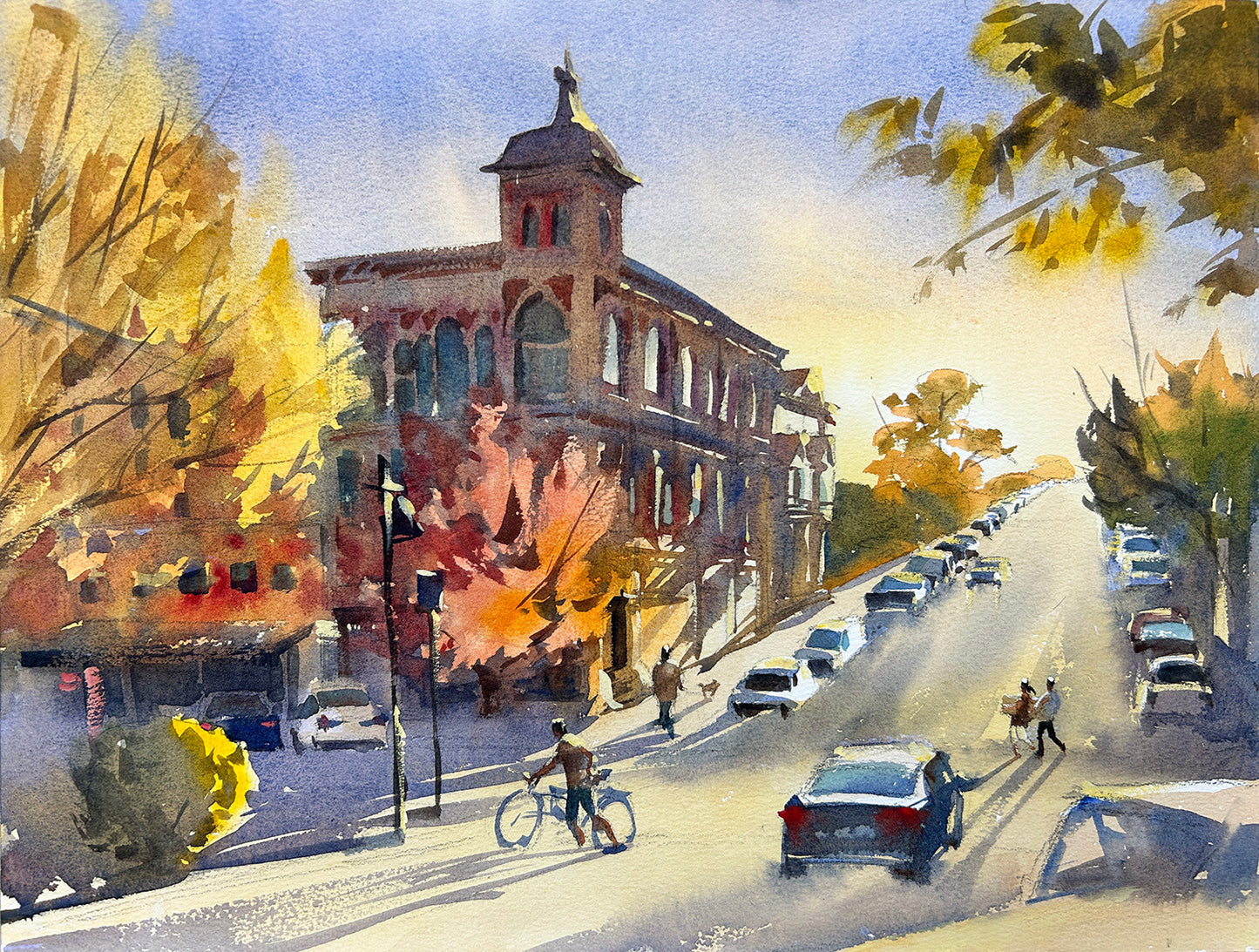 Bright Fall in Port Townsend No.1 - Original Watercolor Painting