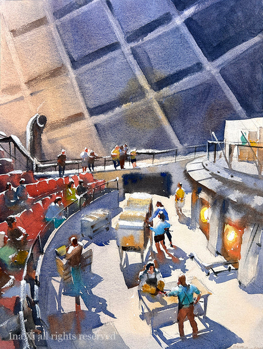 Afternoon at the Hot Shop - Original watercolor painting