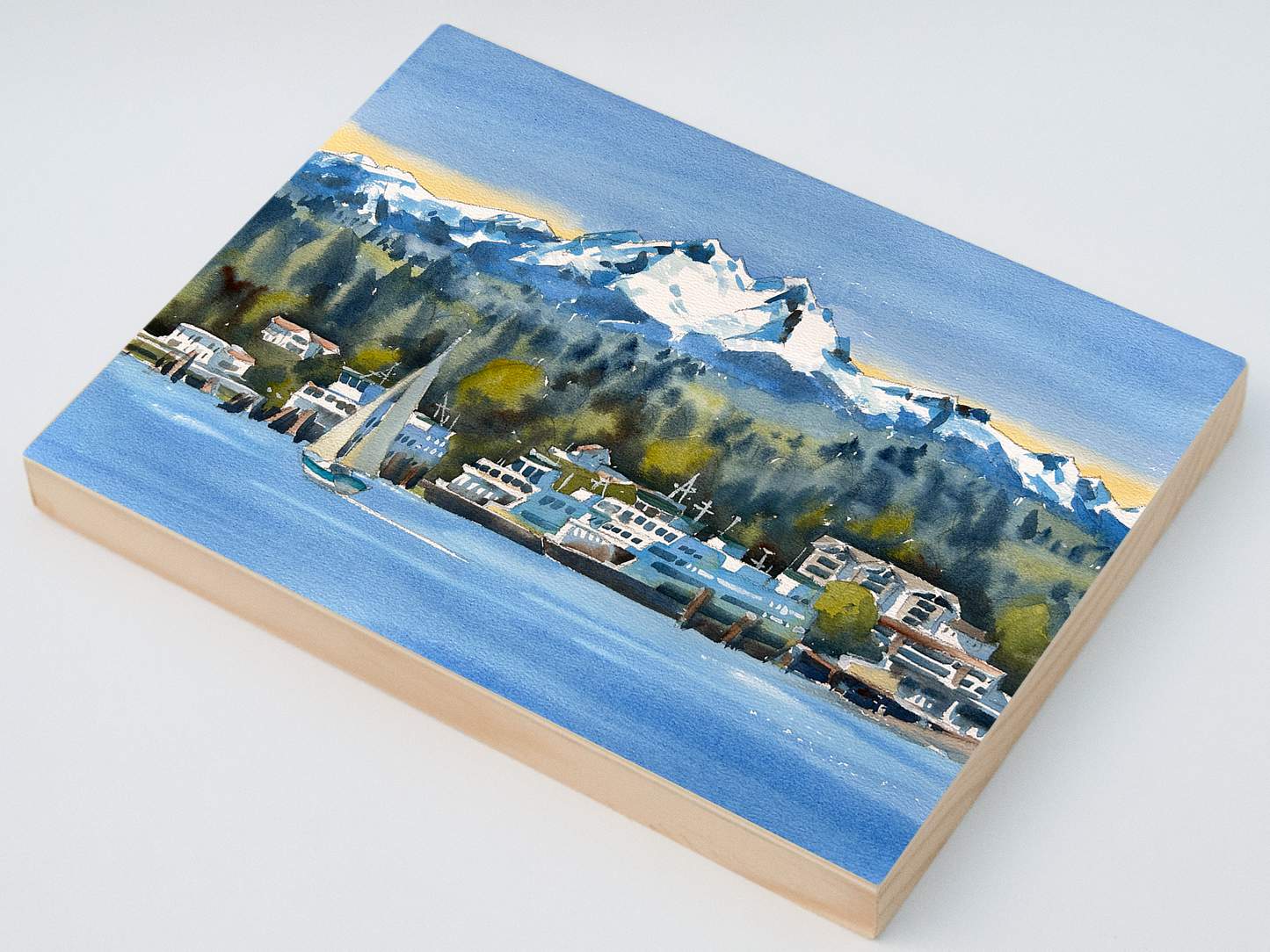 "Clear Morning in Winslow" woodblock wall art