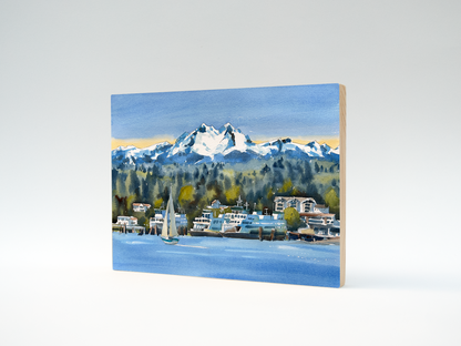 "Clear Morning in Winslow" woodblock wall art