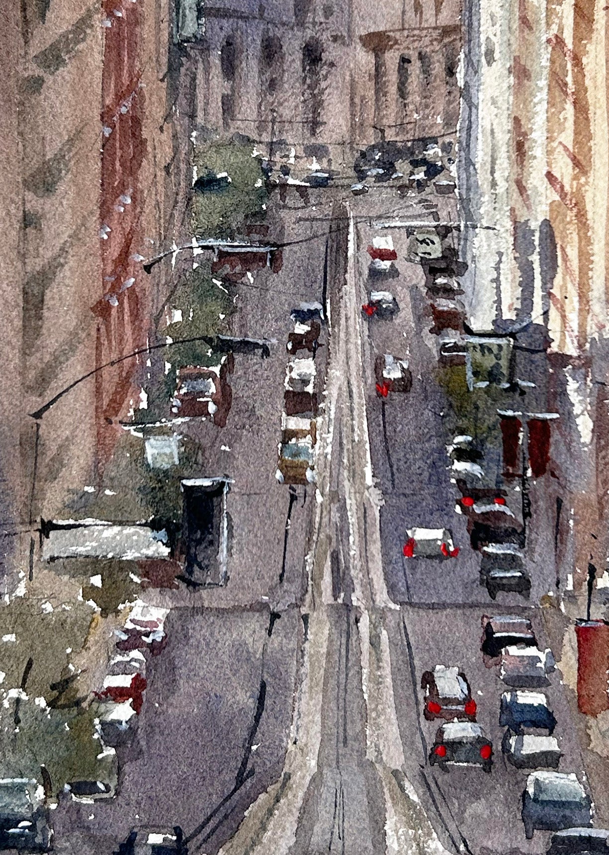 Nob Hill overlooking Market Street - Limited edition art print