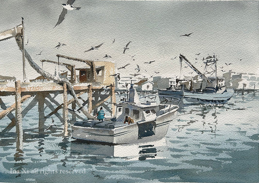 Crab boat docking at Wesport Marina - Limited edition print