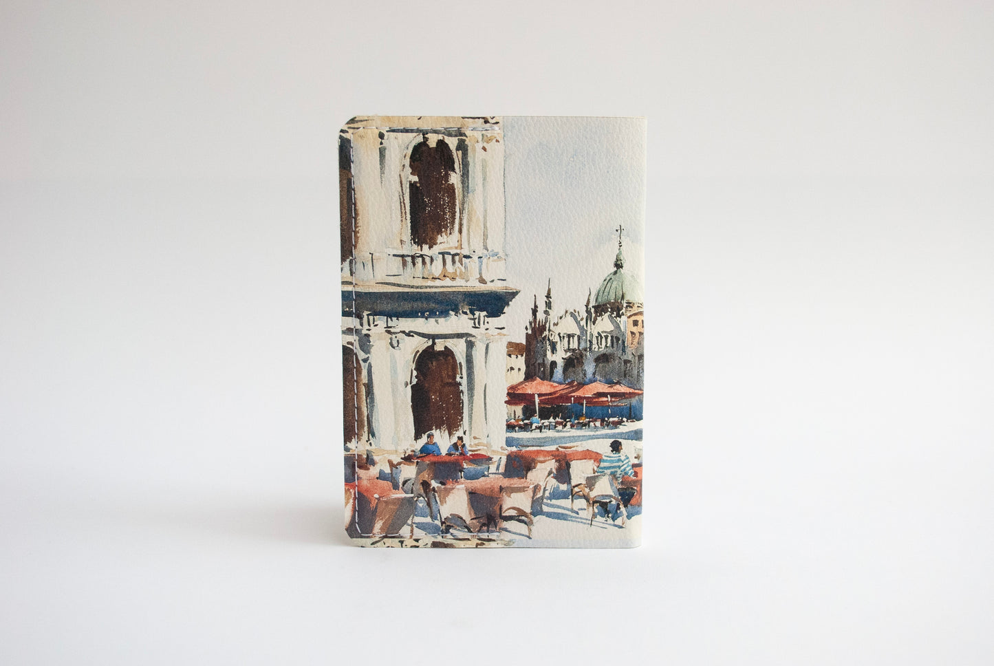 “St. Mark's Square” leather cover journal, passport size, refillable