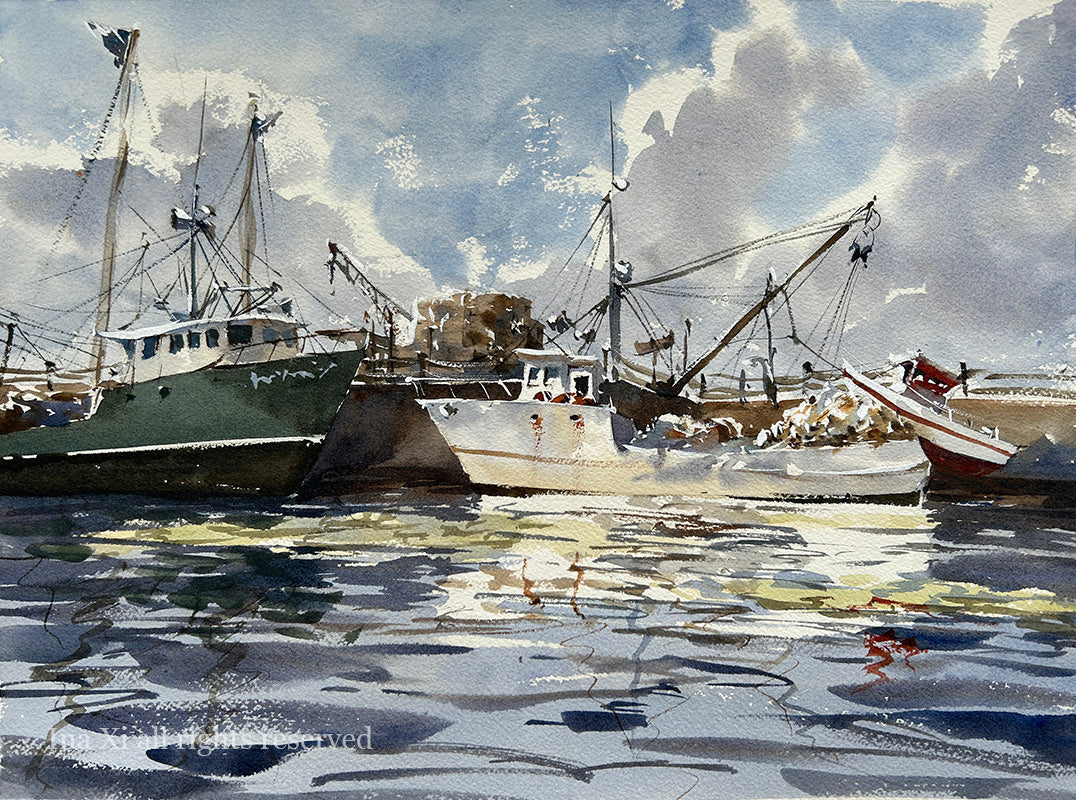 Fishing boats at Rockland Harbor - Limited edition print