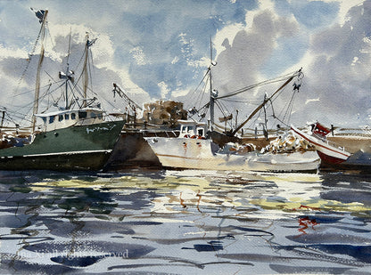 Fishing boats at Rockland Harbor - Limited edition print