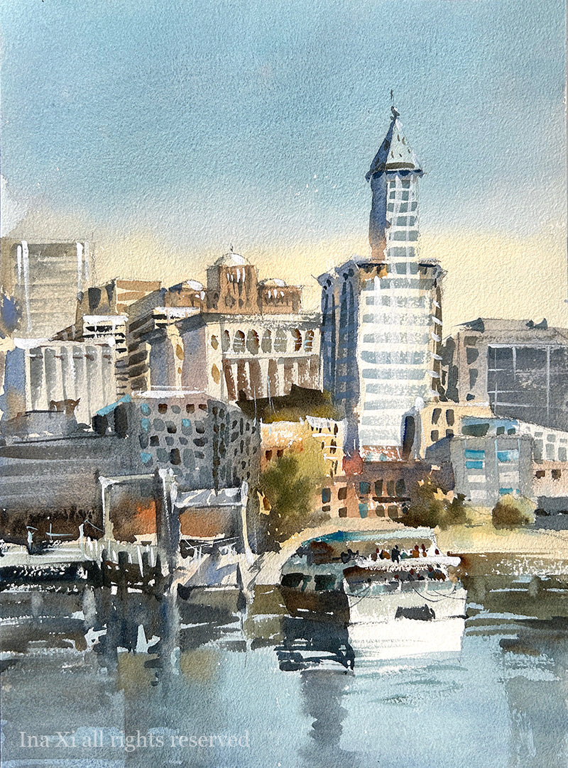 Good Morning Seattle - Original watercolor painting