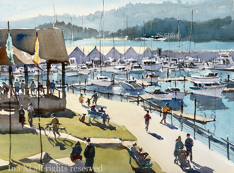 Morning stroll on the Liberty Bay - Limited edition print
