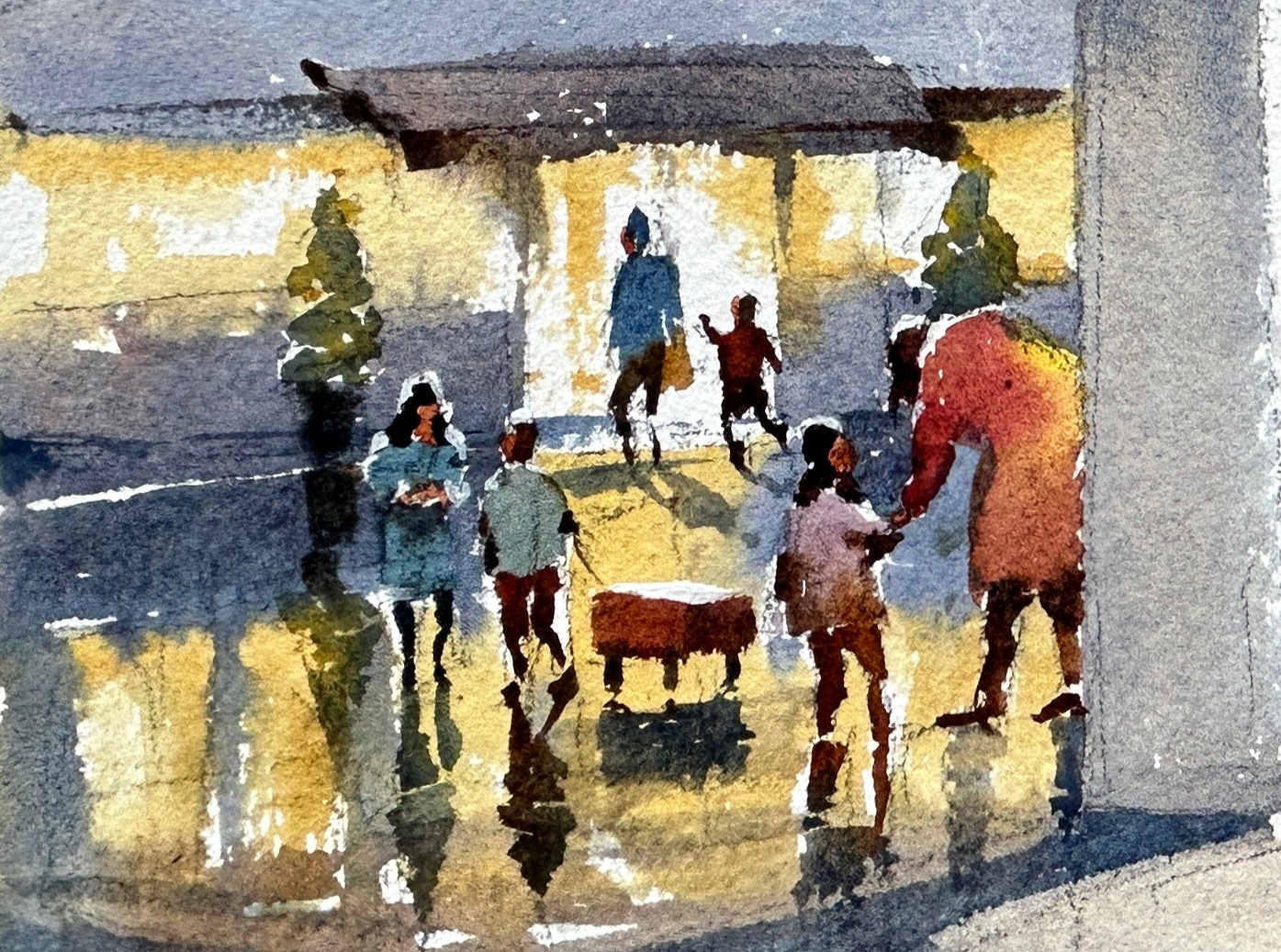 Holiday Tradition at Olalla Bay - Original watercolor painting