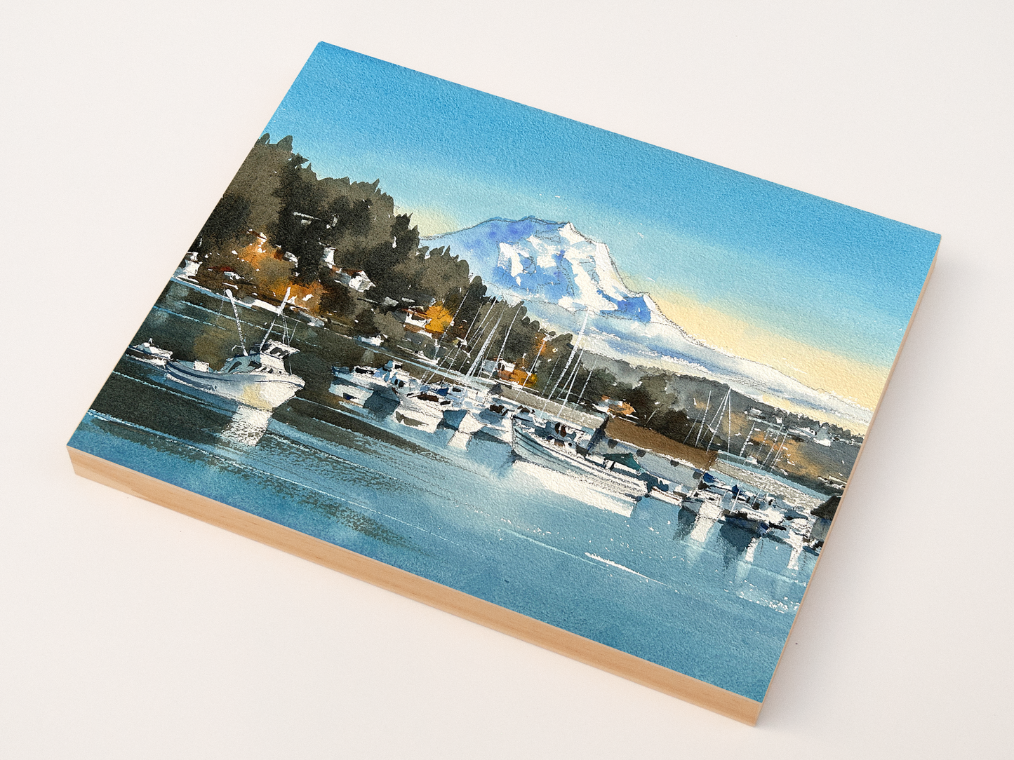 "Clear Morning in Gig Harbor" woodblock wall art