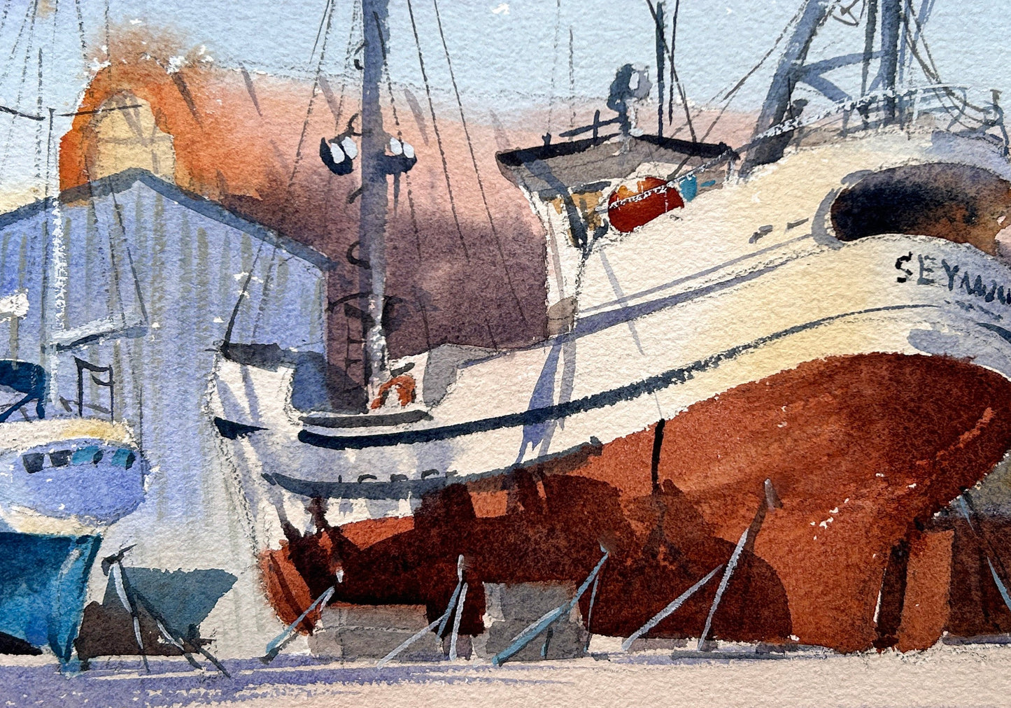 Port Townsend Shipyard No.2 - Original watercolor painting