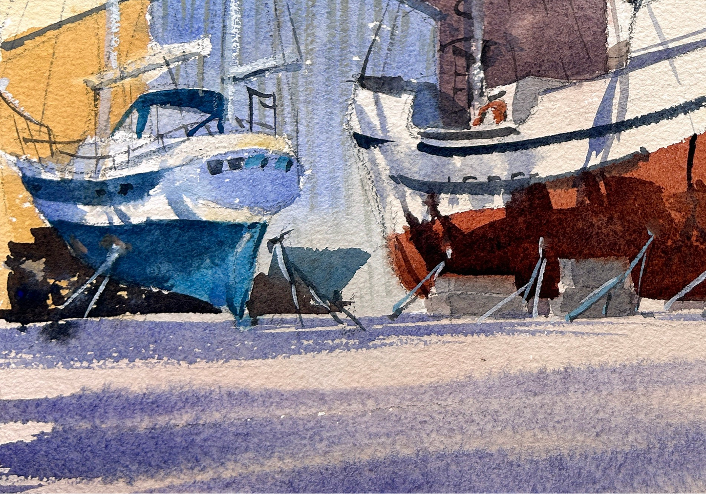 Port Townsend Shipyard No.2 - Original watercolor painting