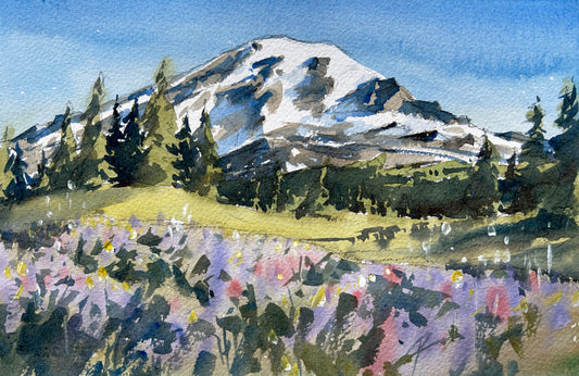 9/18 - "Rainier Meadow" watercolor class at Local Whimsy, Gig Harbor