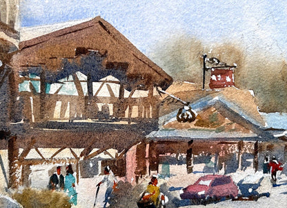 Shopping on Front Street - Original watercolor painting