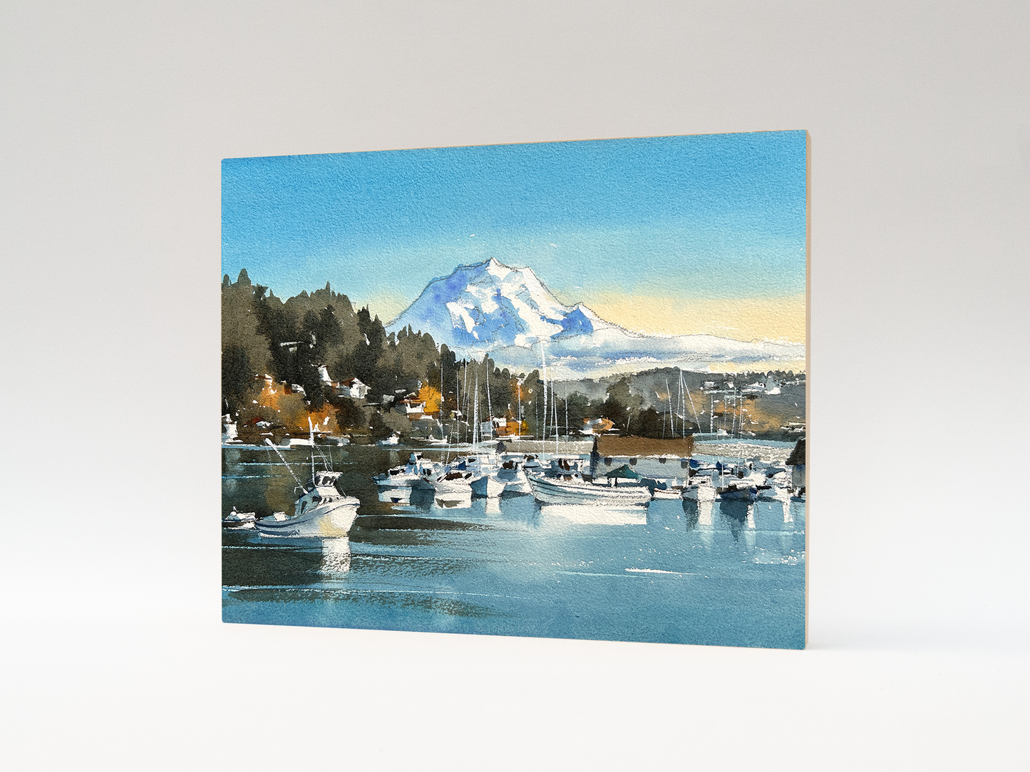 "Clear Morning in Gig Harbor" woodblock wall art