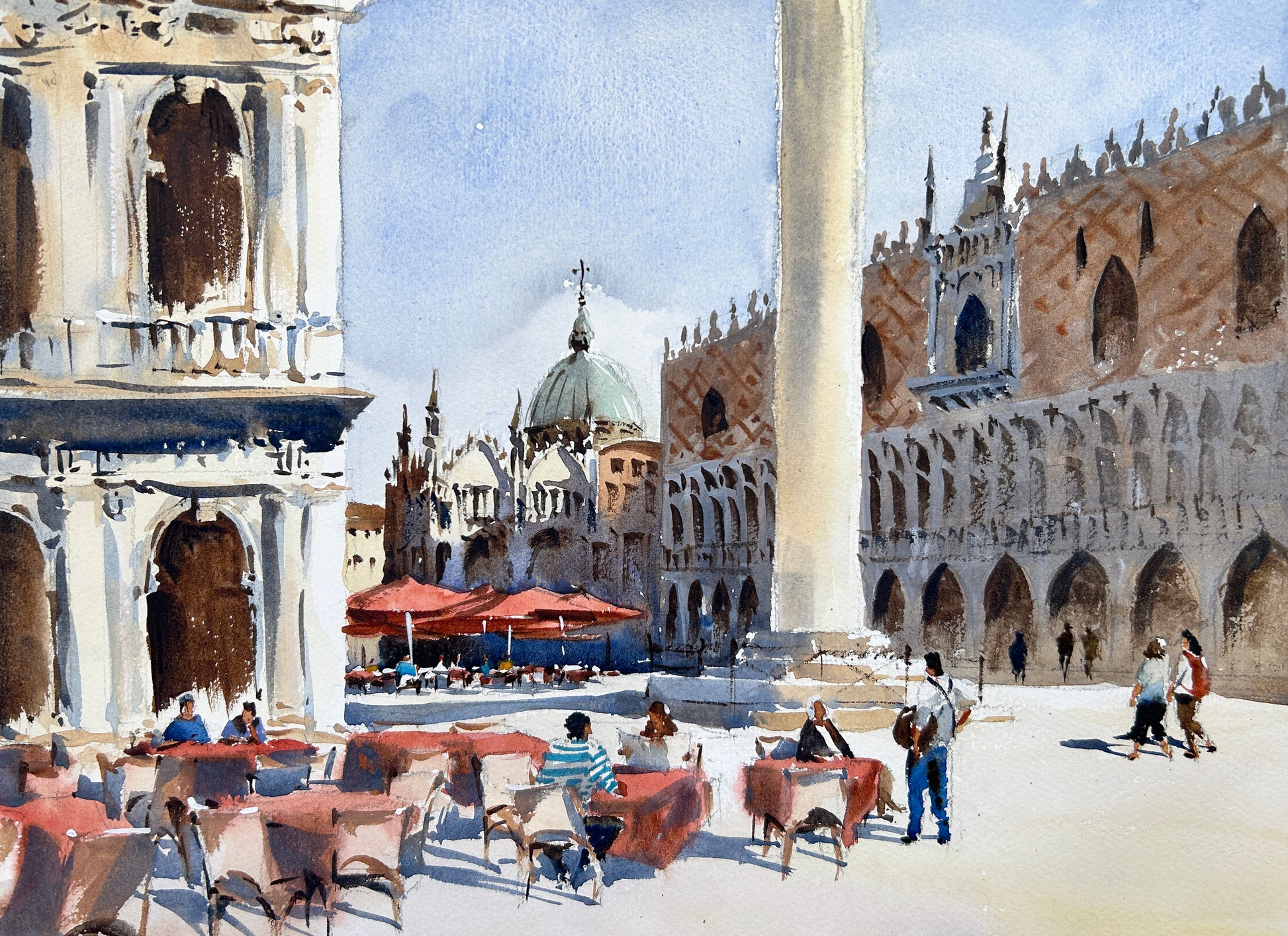 Breakfast at Mark's Square – Ina Xi Watercolor1