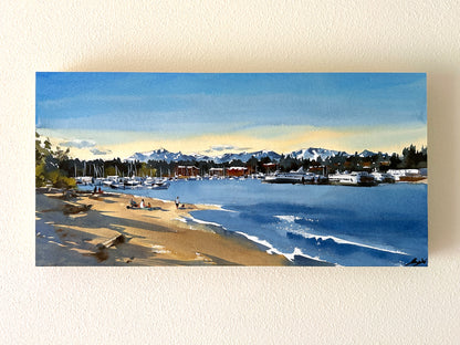 Eagle Harbor Panorama - Original watercolor painting