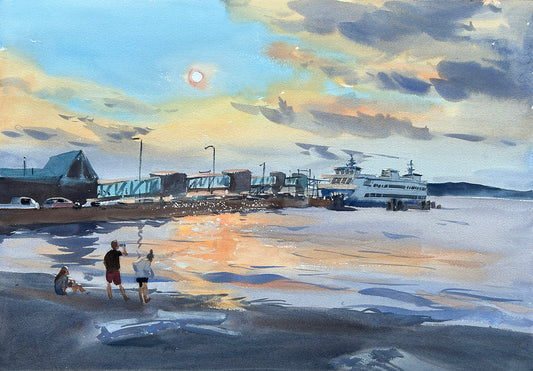 Watching Sunset at Brakett's Landing - Limited Edition print