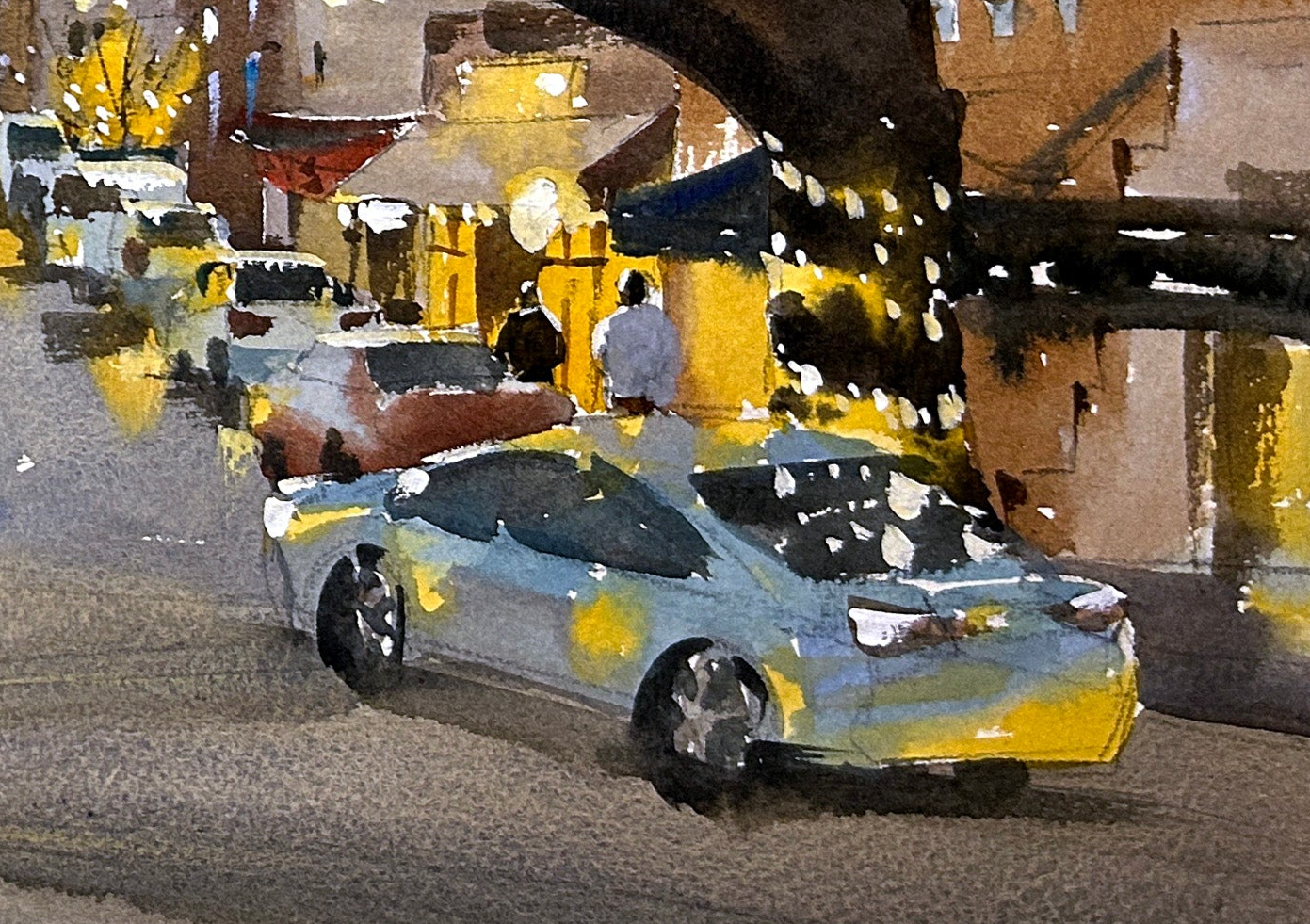 Winter Sunset in Edmonds - Original watercolor painting