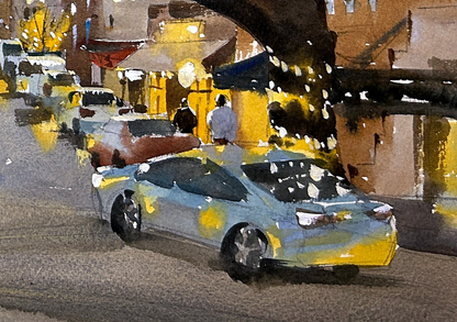 Winter Sunset in Edmonds - Original watercolor painting